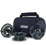 TURMAX Fly Reel Combo Large Arbor CNC-Machined Fly Fishing Reel Set from Bar Stock Aluminum, Includes 1 Reel, 2 Spare Spools, 1 Storage Bag